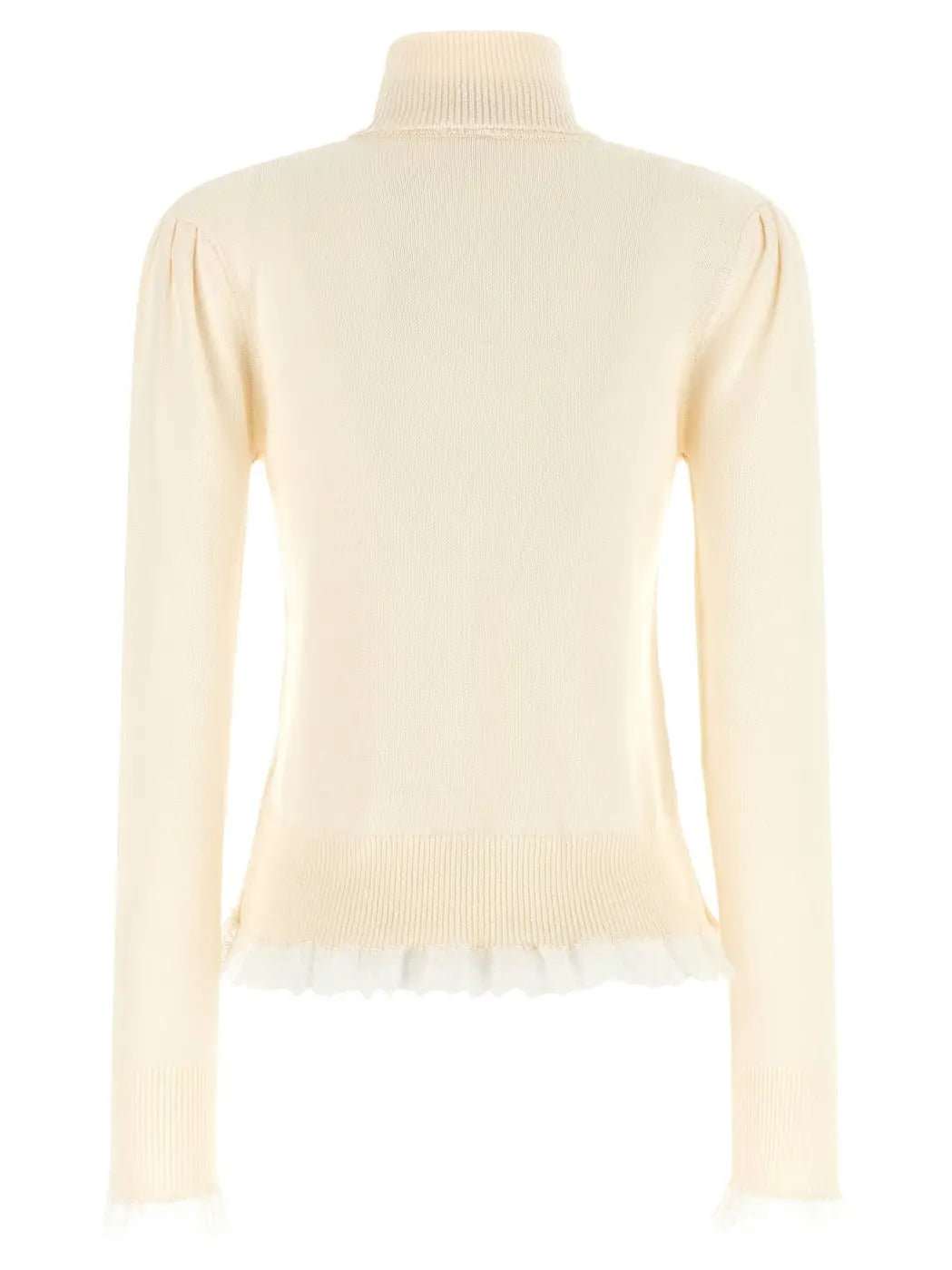 Ganni White Merino Wool Cardigan