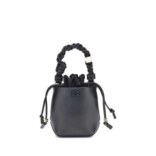 Ganni’s Bou Mini Bucket Bag in Recycled Leather with Braided Handle Ganni