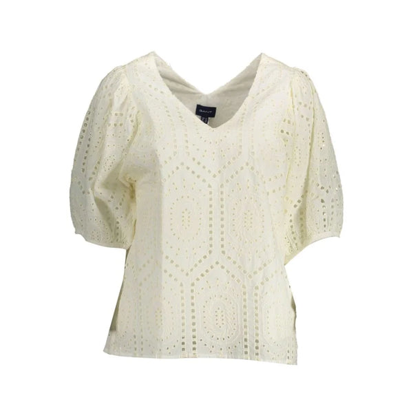 Gant White Cotton Women T-Shirt