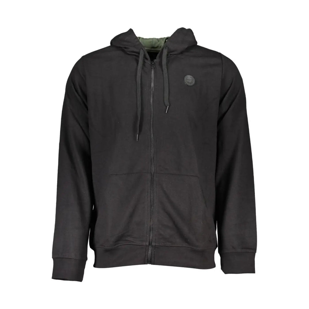 Gianmarco Venturi Black Cotton Men’s Hooded Sweatshirt