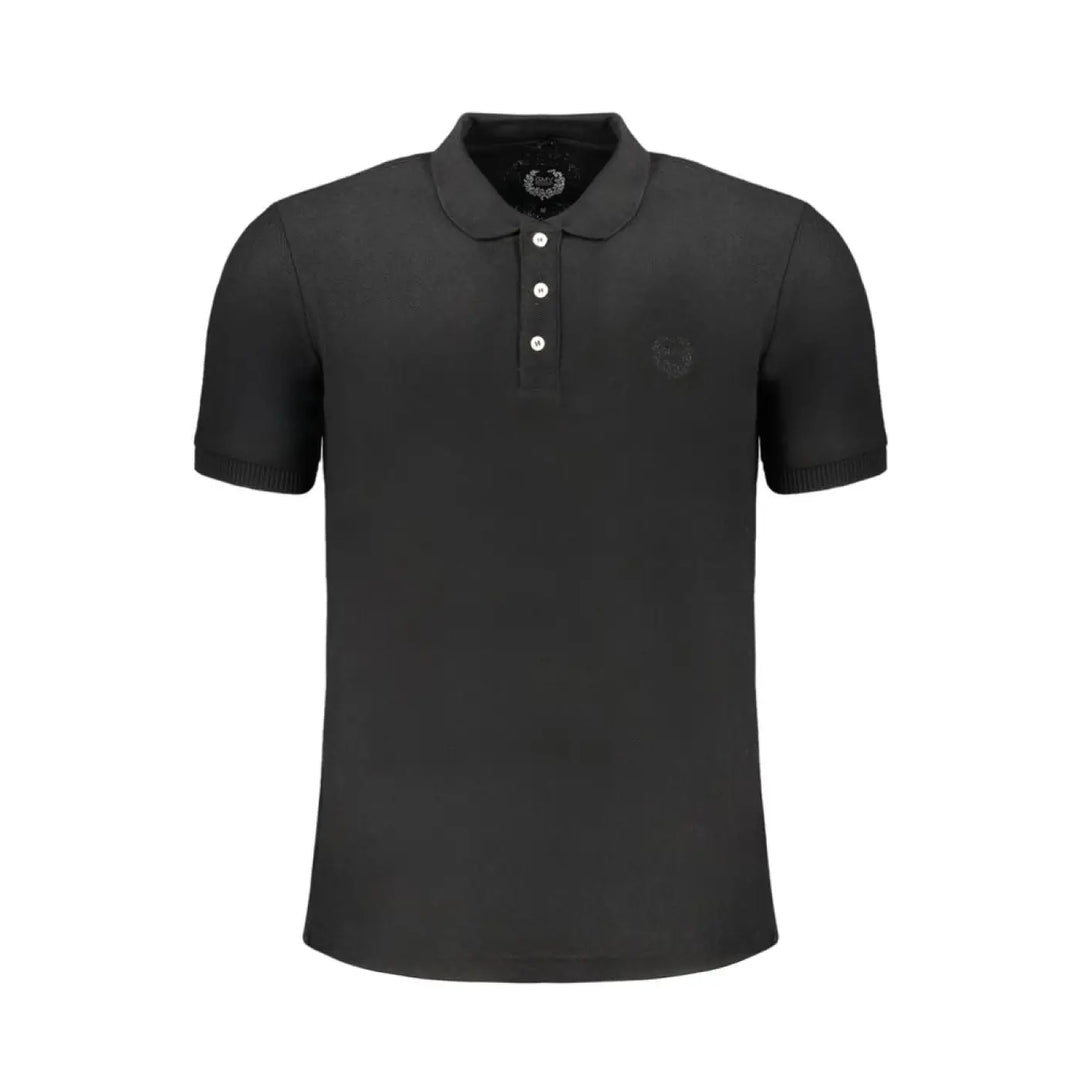 Gianmarco Venturi Black Cotton Men’s Polo Shirt