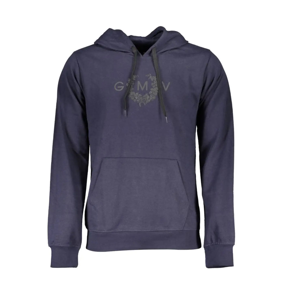 Gianmarco Venturi Blue Cotton Men Hoodie