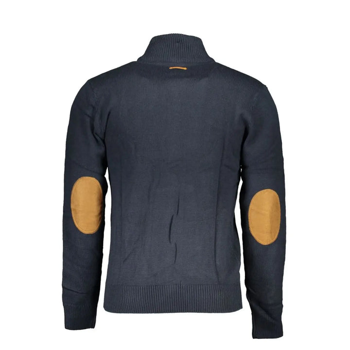 Gianmarco Venturi Blue Cotton Men’s Cardigan