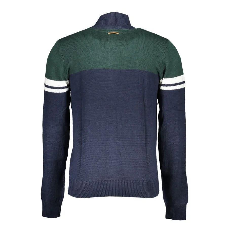 Gianmarco Venturi Blue Cotton Men’s Cardigan