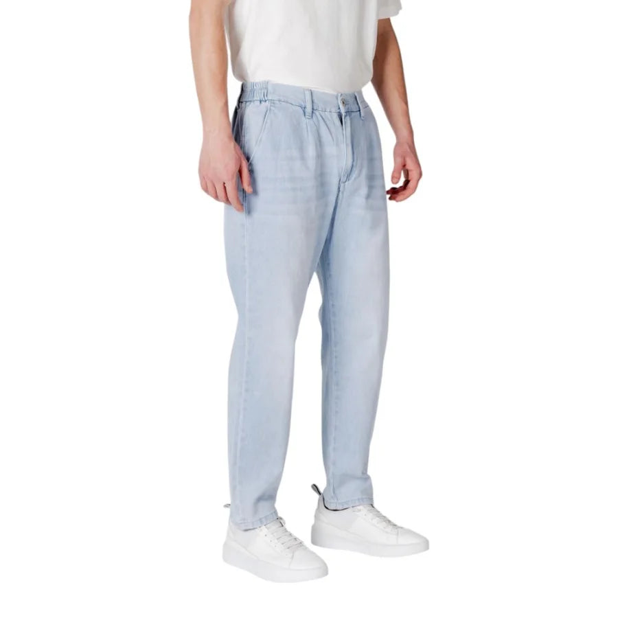 Gianni Lupo Blue Cotton Slim Fit Jeans