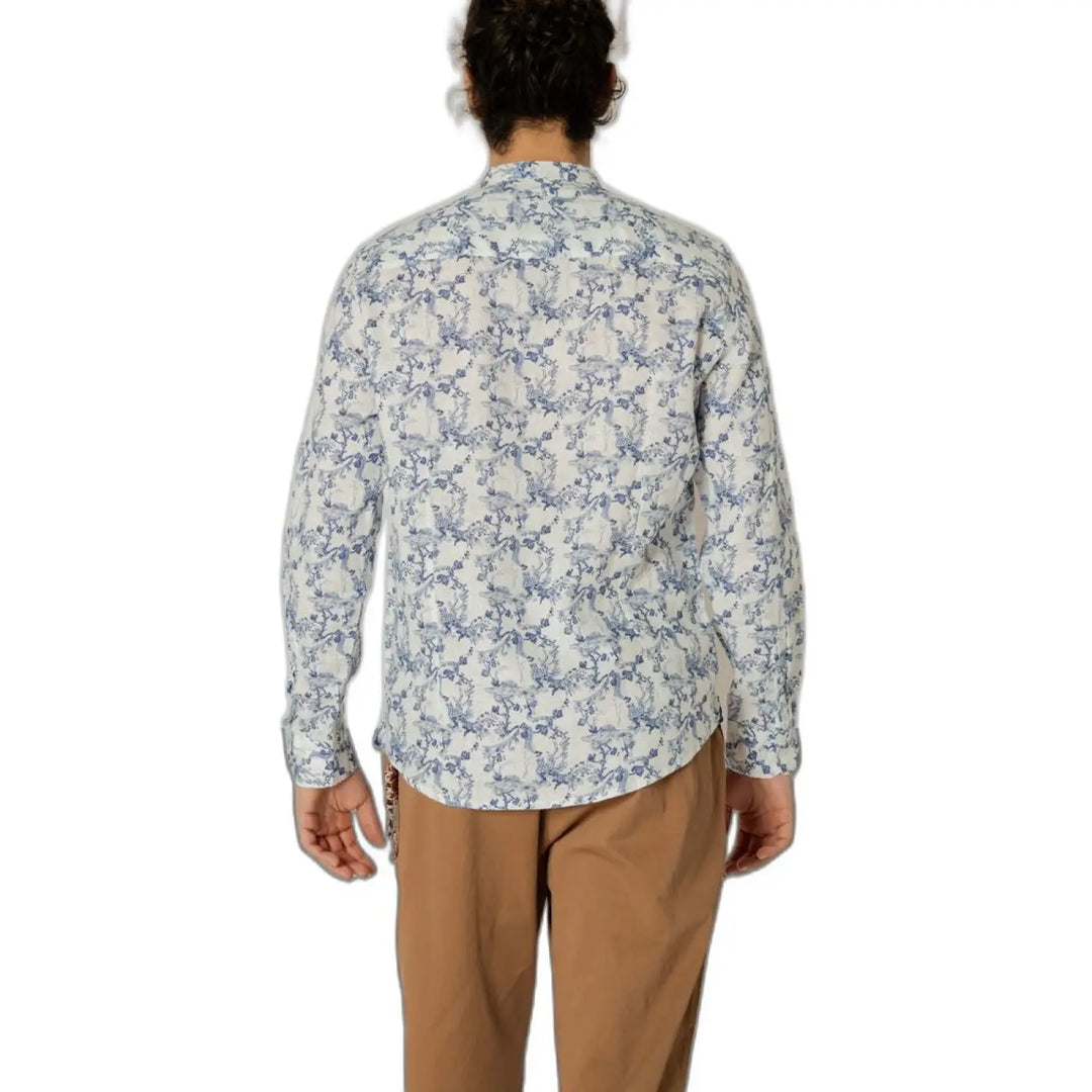 Gianni Lupo Blue Linen Shirt