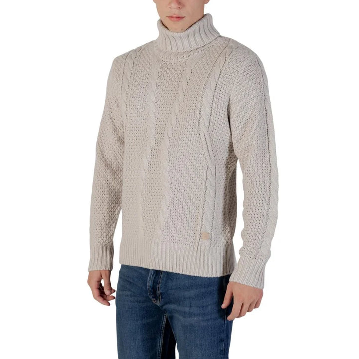 Gianni Lupo Gray Marabou Turtleneck
