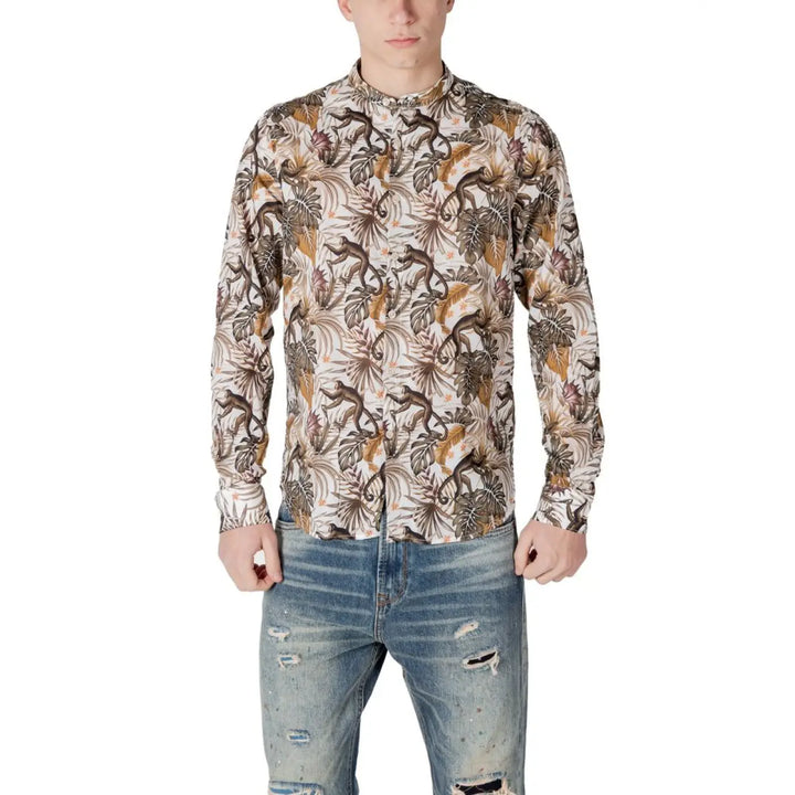 Gianni Lupo Multicolor Cotton Pattern Shirt