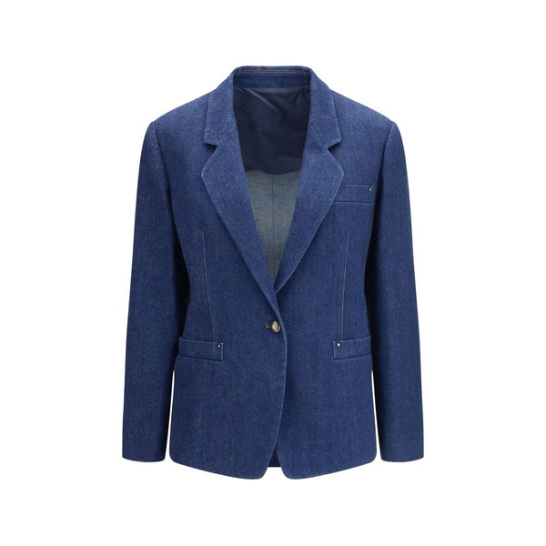 Giorgio Armani Coats & Jackets - Blue Elastane Denim Jacket