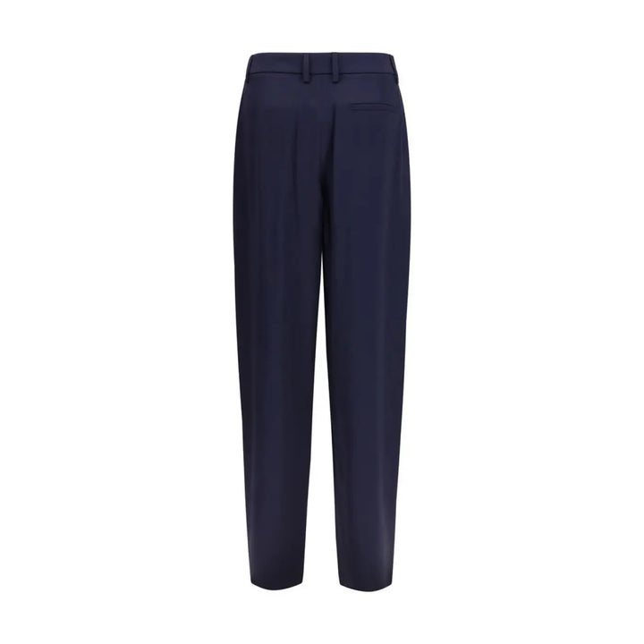 Giorgio Armani Blue Silk Casual Pants