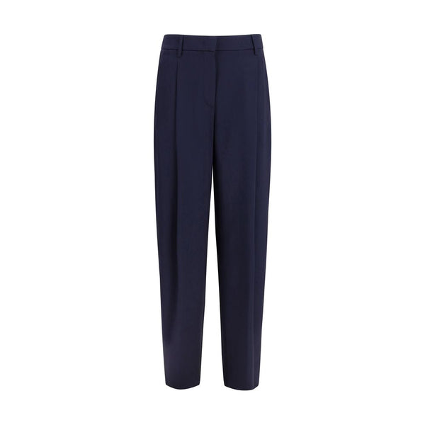 Giorgio Armani Blue Silk Casual Pants