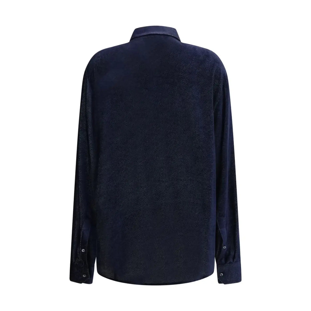 Giorgio Armani Blue Silk Dress Shirt