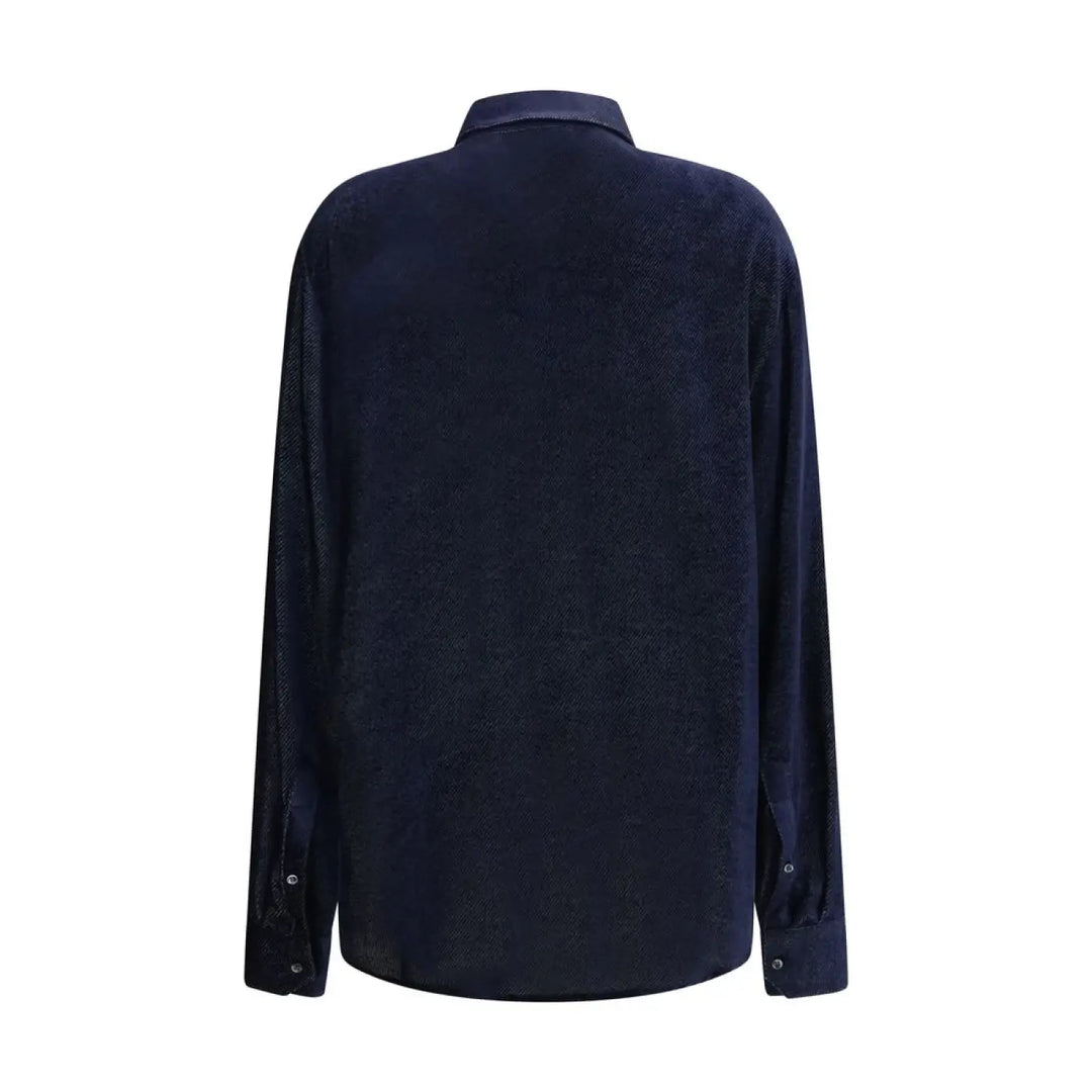 Giorgio Armani Blue Silk Dress Shirt