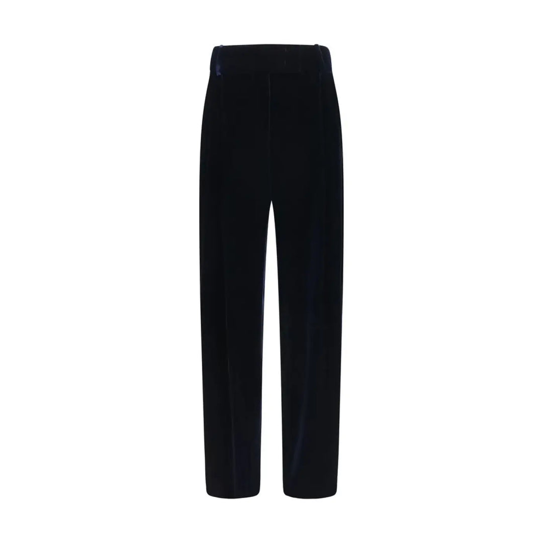 Giorgio Armani Blue Viscose Casual Pants