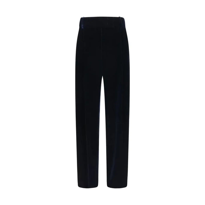 Giorgio Armani Blue Viscose Casual Pants