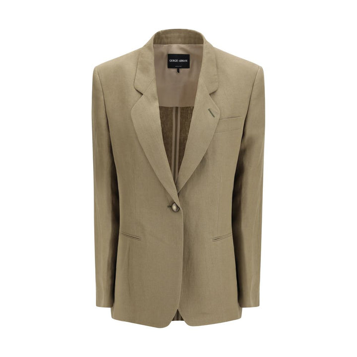 Giorgio Armani Sport Jackets - Brown Linen Coat