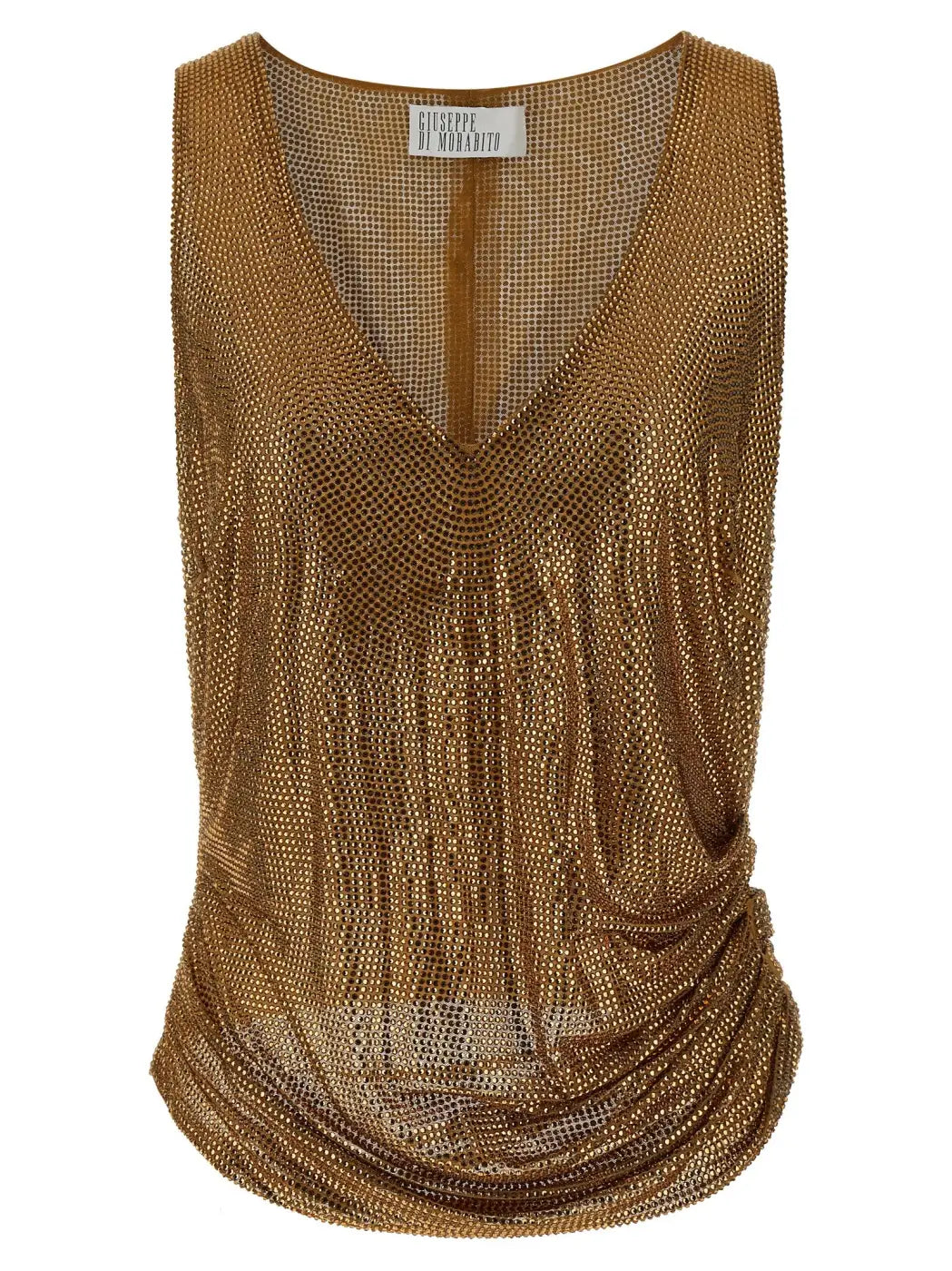 Giuseppe Di Morabito Gold Polyamide Tank Tops