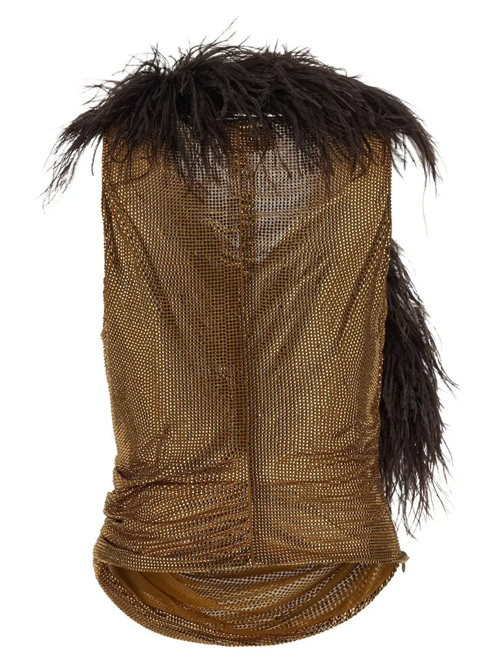 Giuseppe Di Morabito Gold Polyamide Tank Tops
