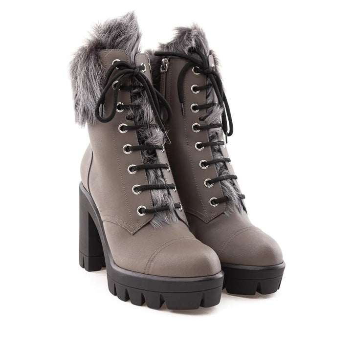 Giuseppe Zanotti Beige Eco Leather Lace-Up Boots