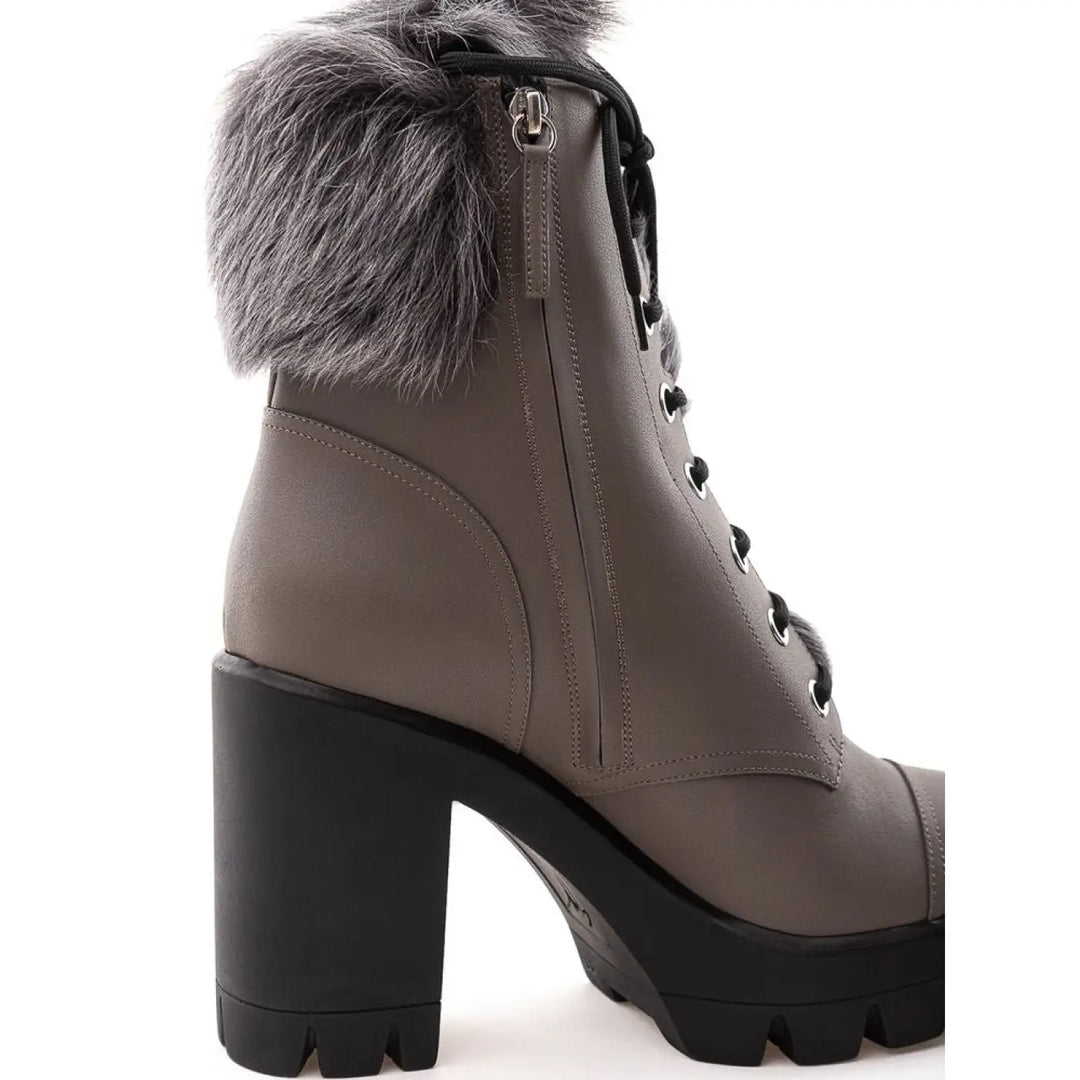 Giuseppe Zanotti Beige Eco Leather Lace-Up Boots