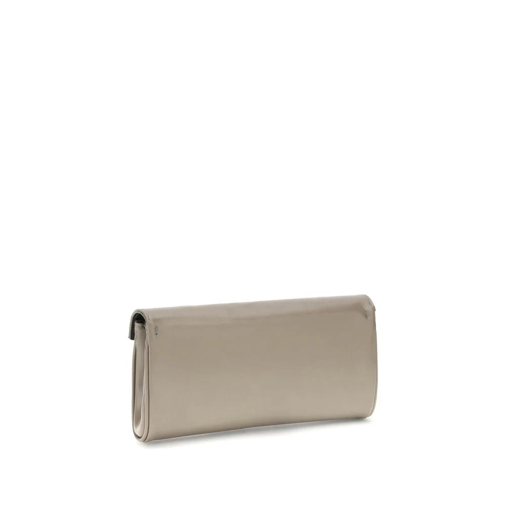 Giuseppe Zanotti Beige Leather Clutch Bag