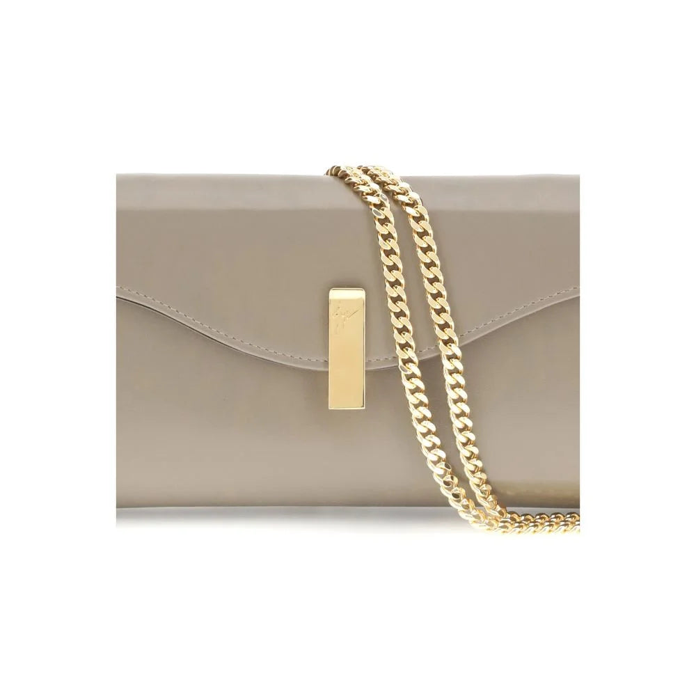Giuseppe Zanotti Beige Leather Clutch Bag