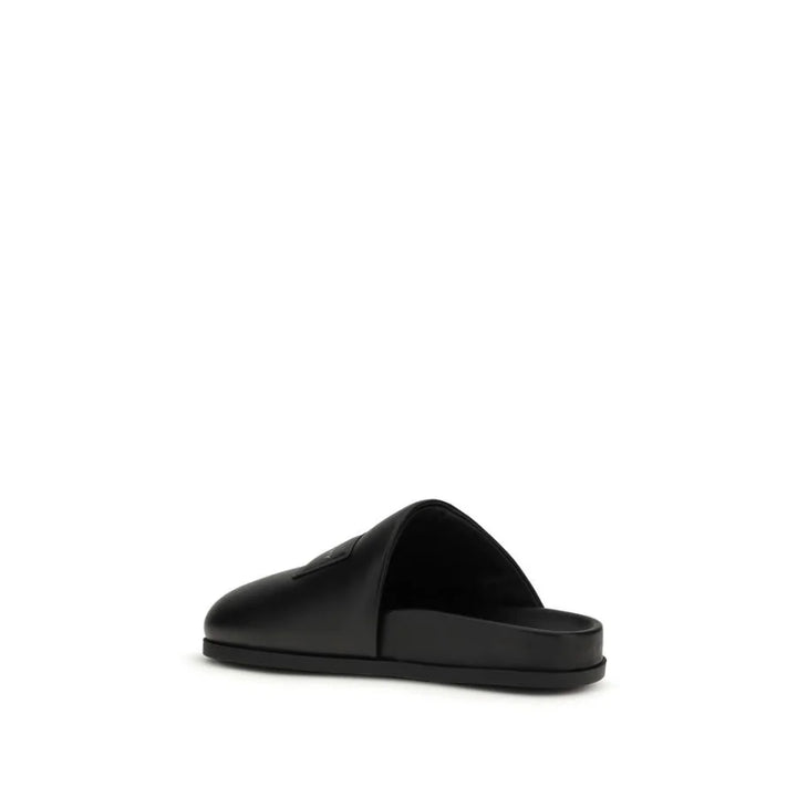 Givenchy Black Calf Leather Bos Taurus Mules