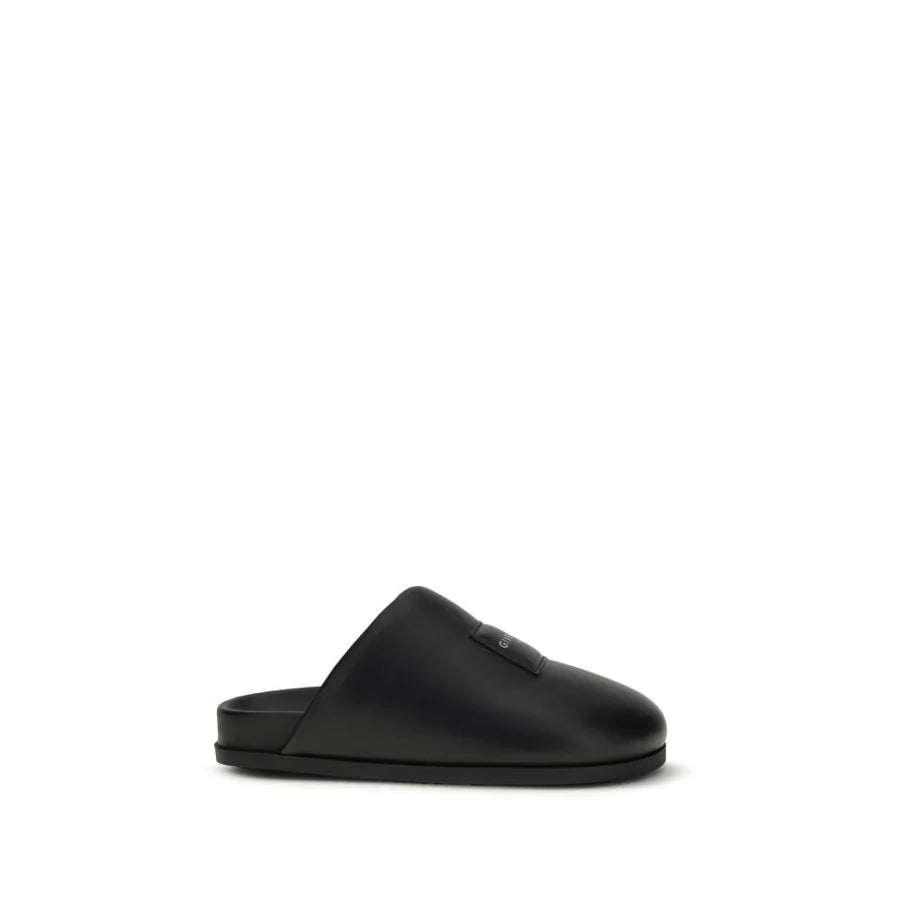 Givenchy Black Calf Leather Bos Taurus Mules