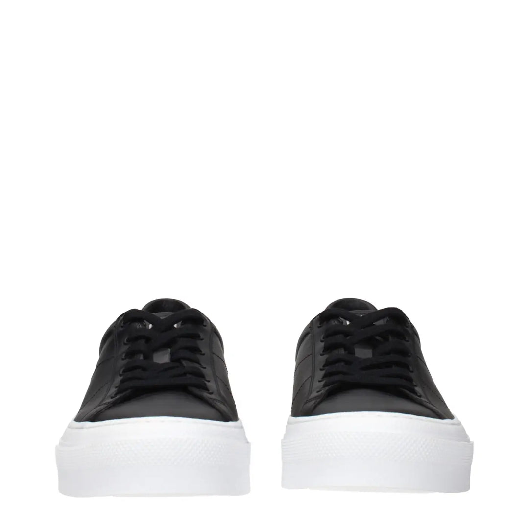 Givenchy Black Leather Low Top Sneakers