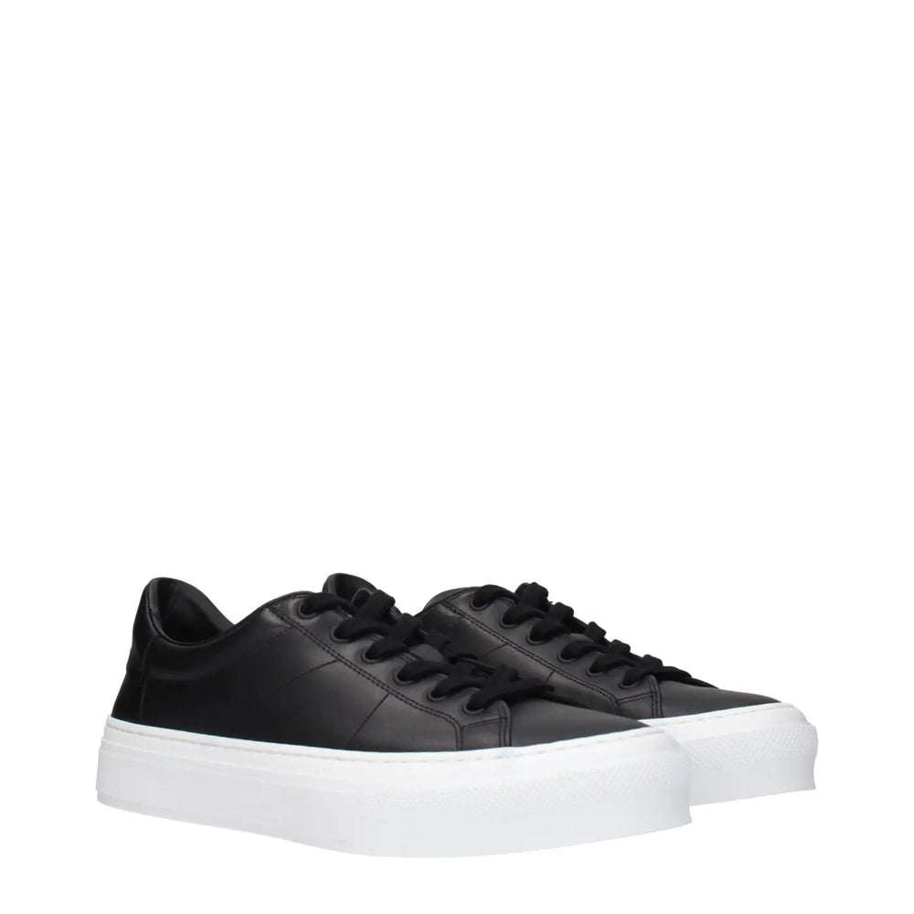 Givenchy Black Leather Low Top Sneakers