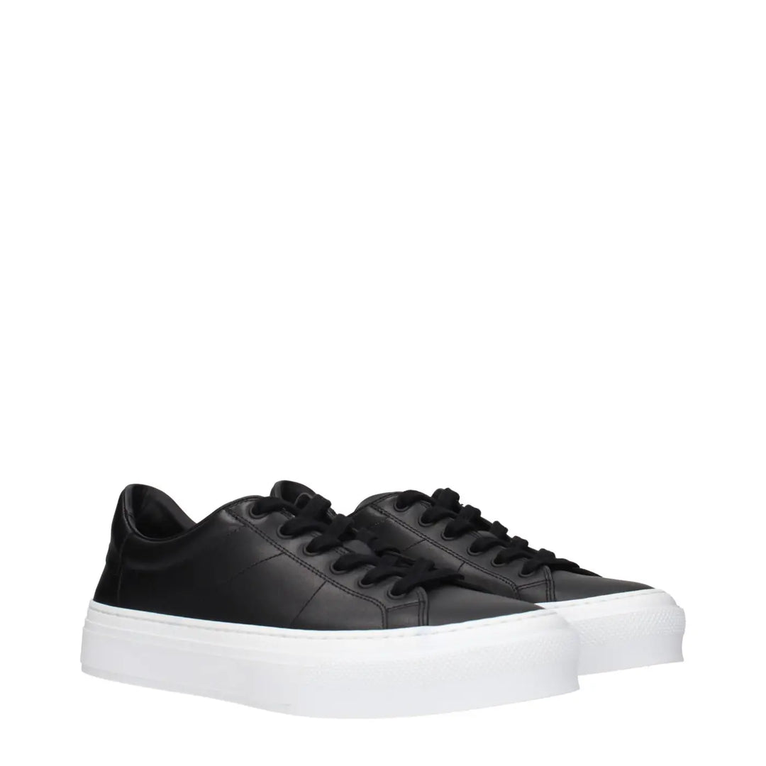 Givenchy Black Leather Low Top Sneakers