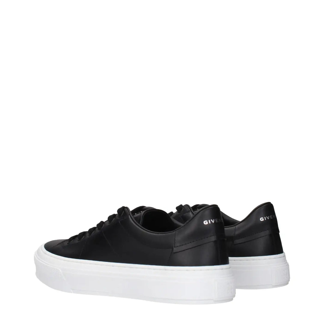 Givenchy Black Leather Low Top Sneakers
