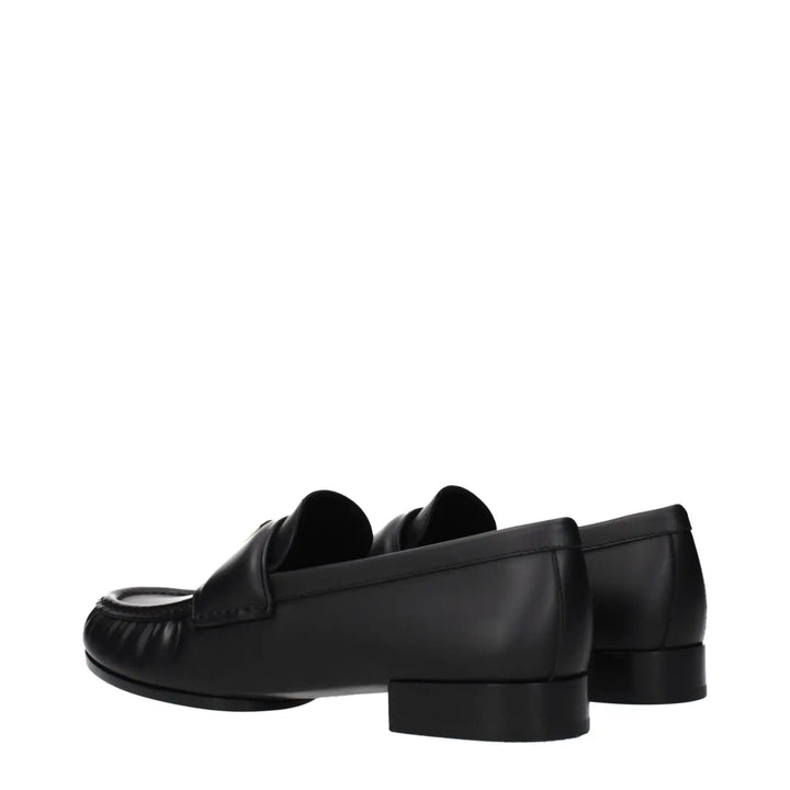 Givenchy Black Leather Slip-on Loafers