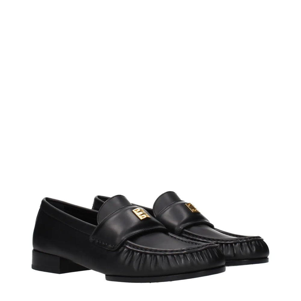 Givenchy Black Leather Slip-on Loafers
