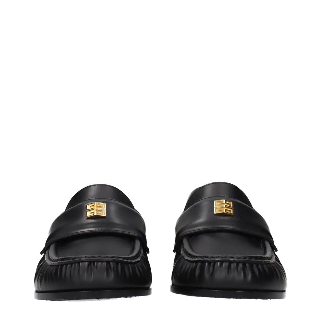 Givenchy Black Leather Slip-on Loafers