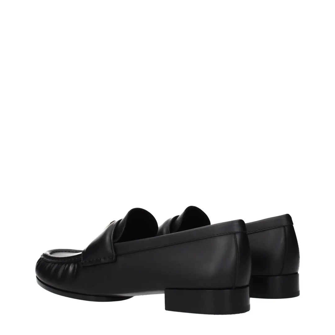 Givenchy Black Leather Slip-on Loafers