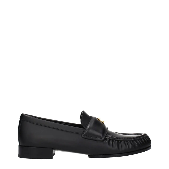 Givenchy Black Leather Slip-on Loafers