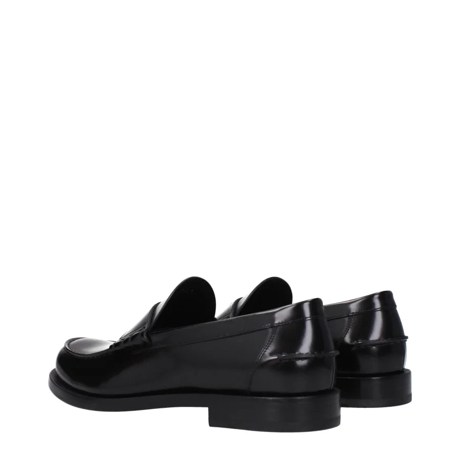 Givenchy Black Leather Slip-On Loafers
