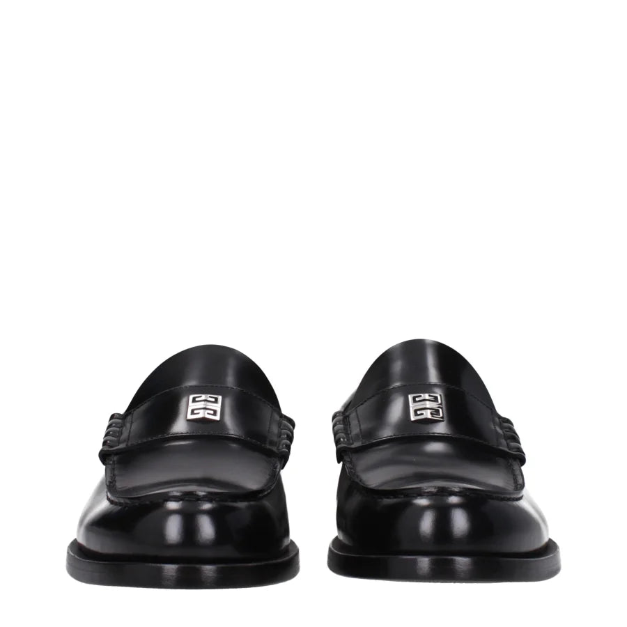 Givenchy Black Leather Slip-On Loafers