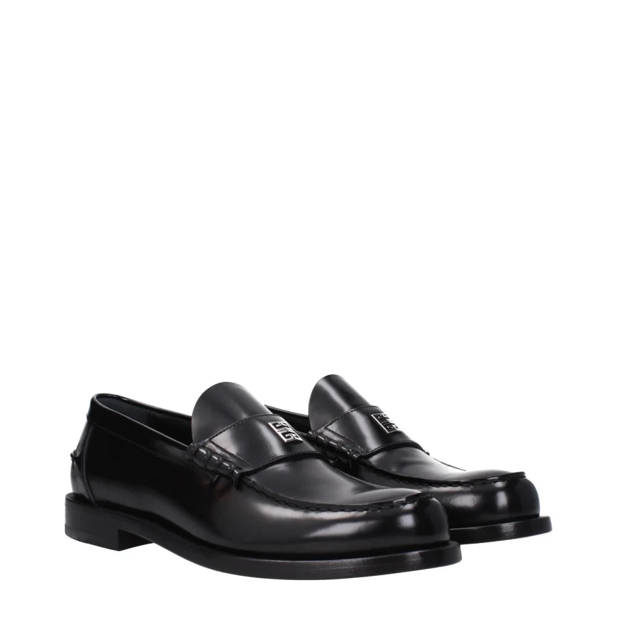 Givenchy Black Leather Slip-On Loafers