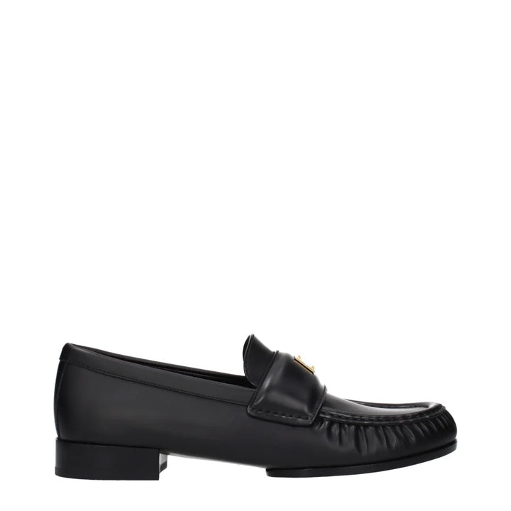 Givenchy Black Leather Slip-On Loafers