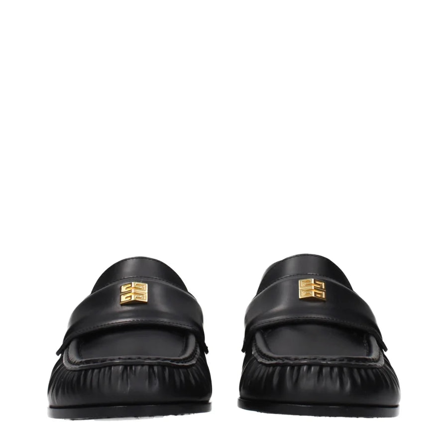 Givenchy Black Leather Slip-On Loafers