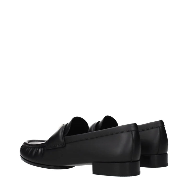 Givenchy Black Leather Slip-On Loafers