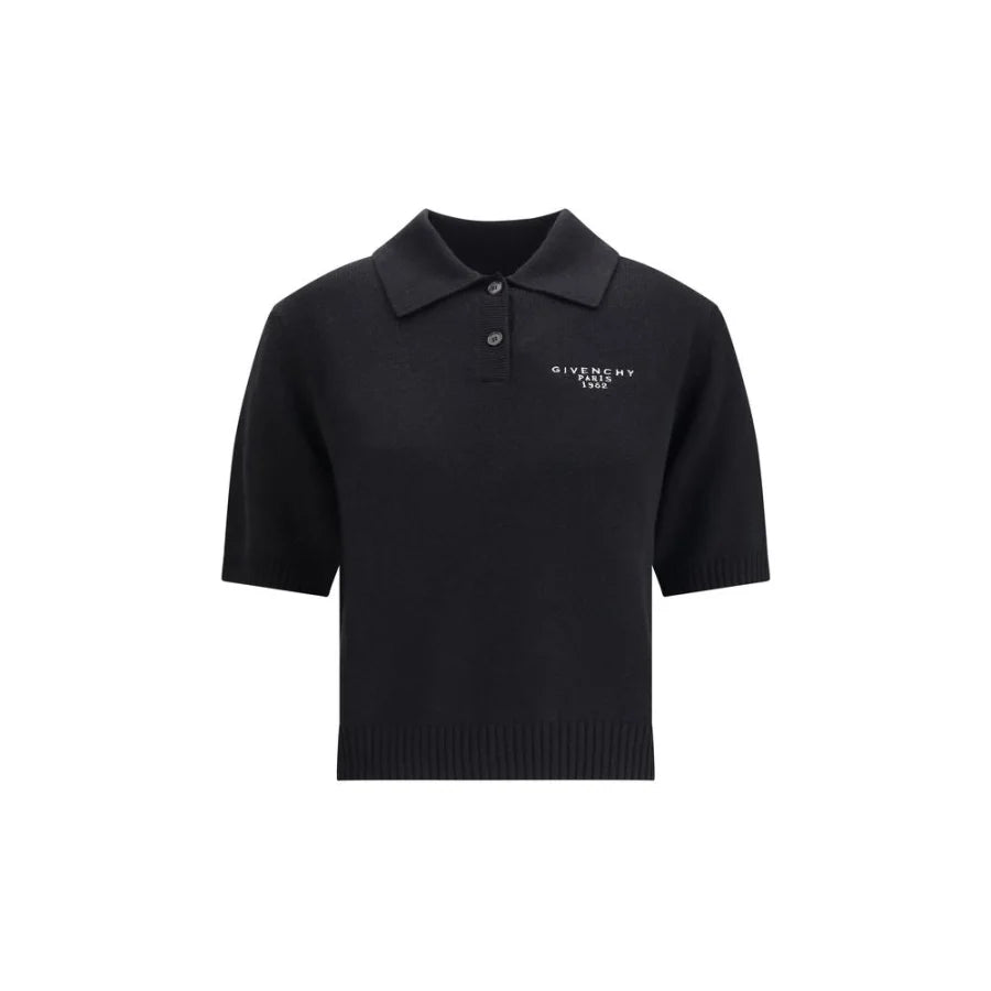 Givenchy Black Wool Polo Shirt