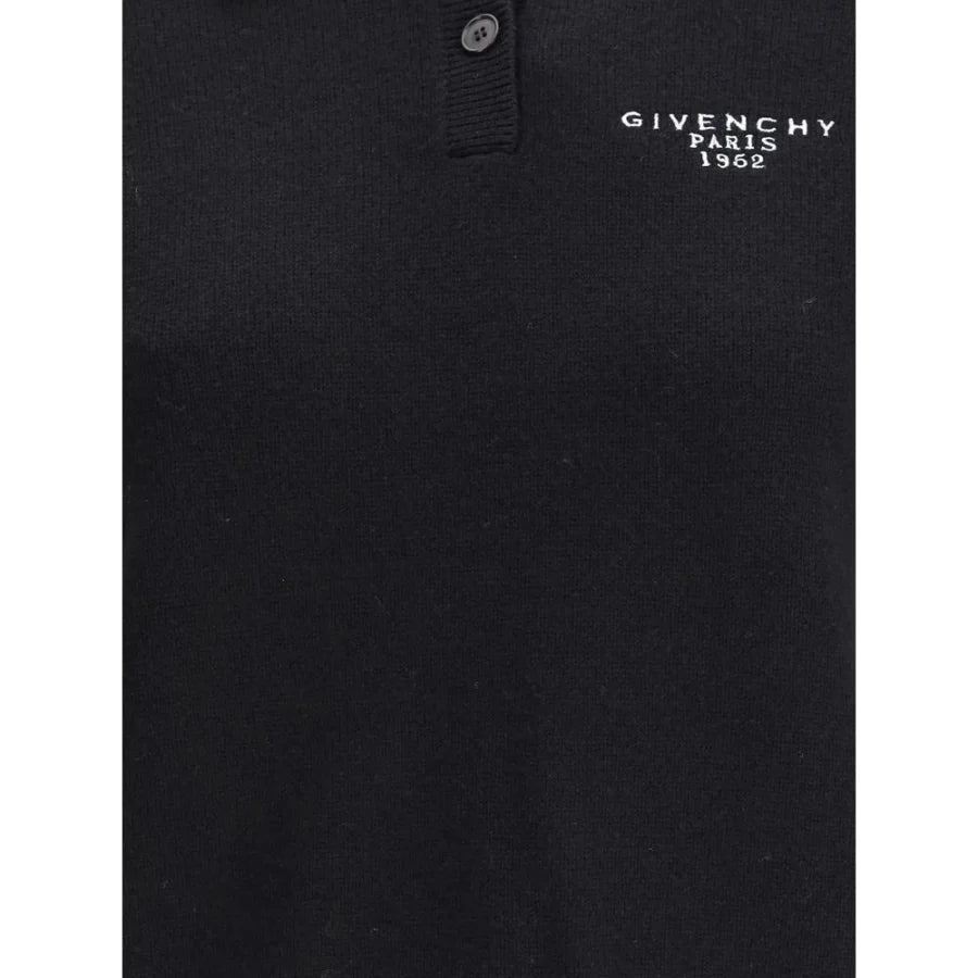 Givenchy Black Wool Polo Shirt