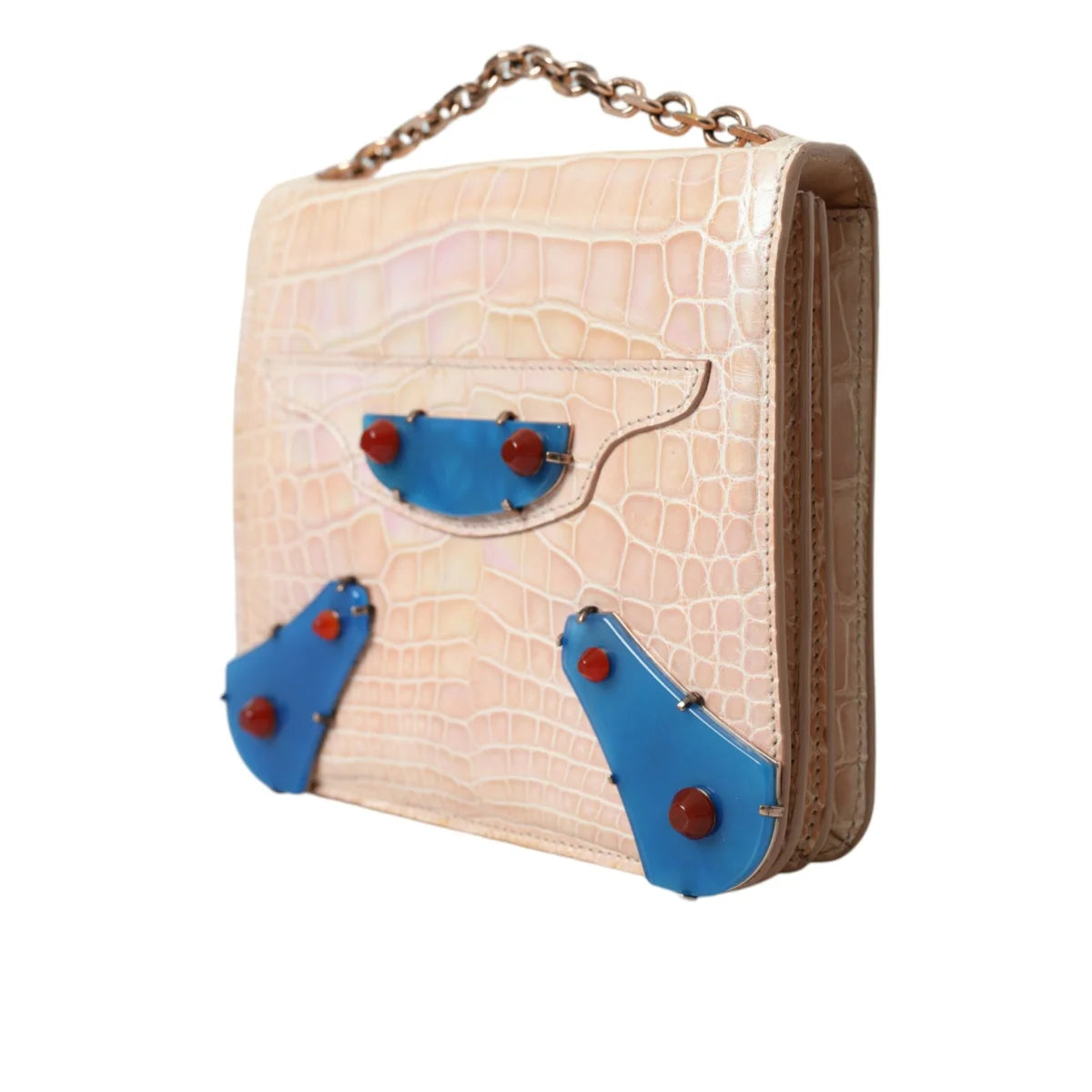 Glamorous Balenciaga Neo Classic Crocodile Leather Chain Mini Bag