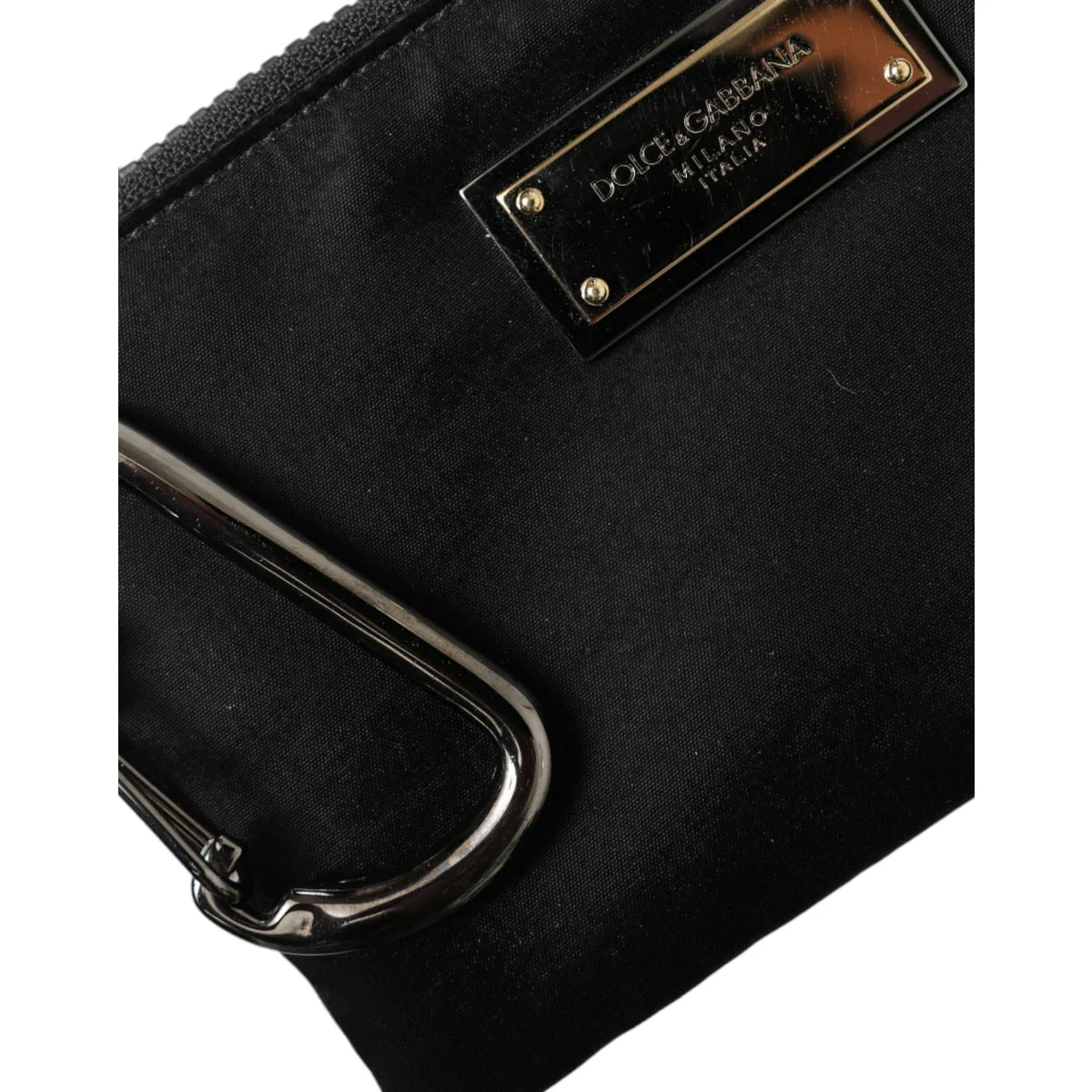 Glamorous Dolce Gabbana Black Nylon and Calfskin Pouch &