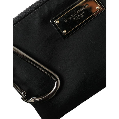 Glamorous Dolce Gabbana Black Nylon and Calfskin Pouch &