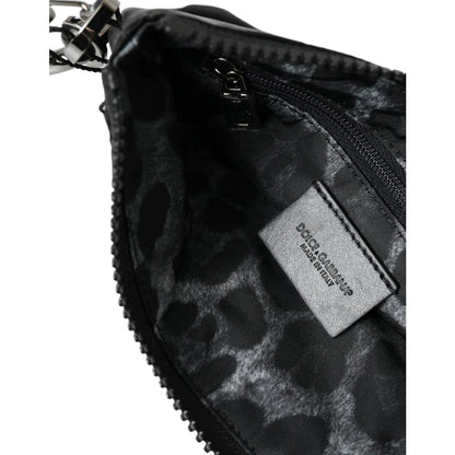 Glamorous Dolce Gabbana Black Nylon and Calfskin Pouch &