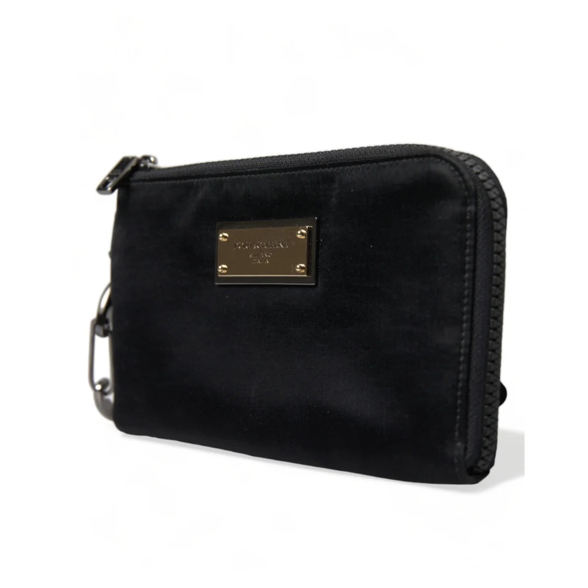 Glamorous Dolce Gabbana Black Nylon and Calfskin Pouch &